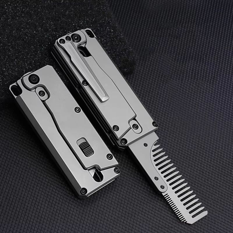 Comb Pocket Titanium - Titan Legierung Klapp Kamm Austauschbare Kamm