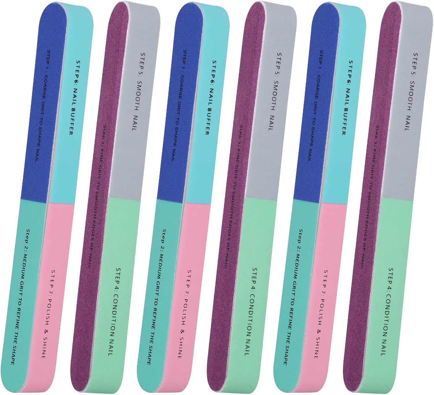 Nail File Titanium - 1/5 Stück Nagelfeile Siebensseitige Polierwerkzeuge Maniküre