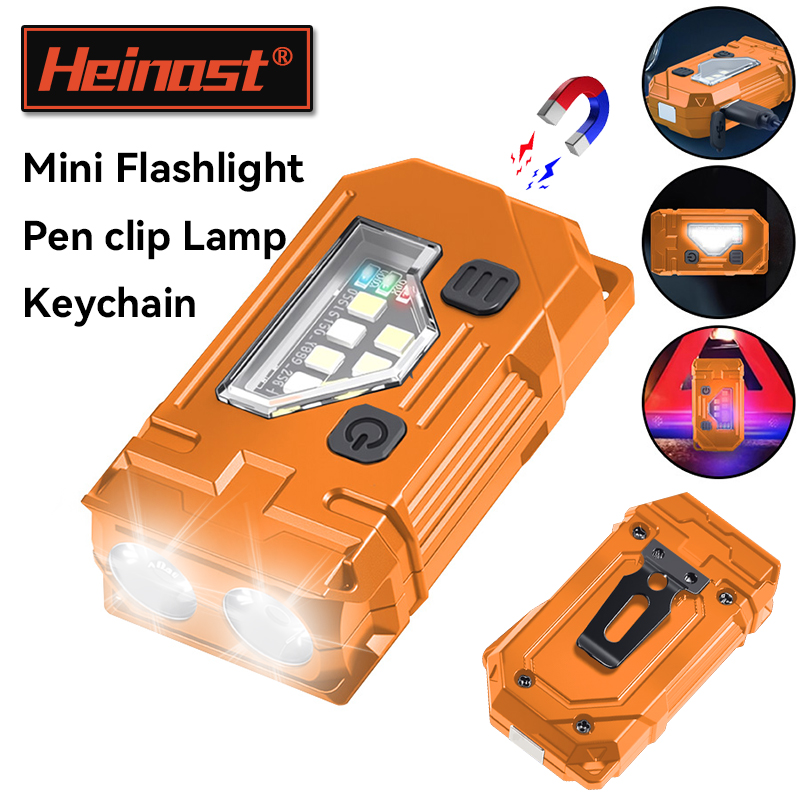Keychain Flashlight - Mini-Schlüsselanhänger, EDC-Taschenlampe, wiederaufladbar, magnetische Taschenlampe, superhelle