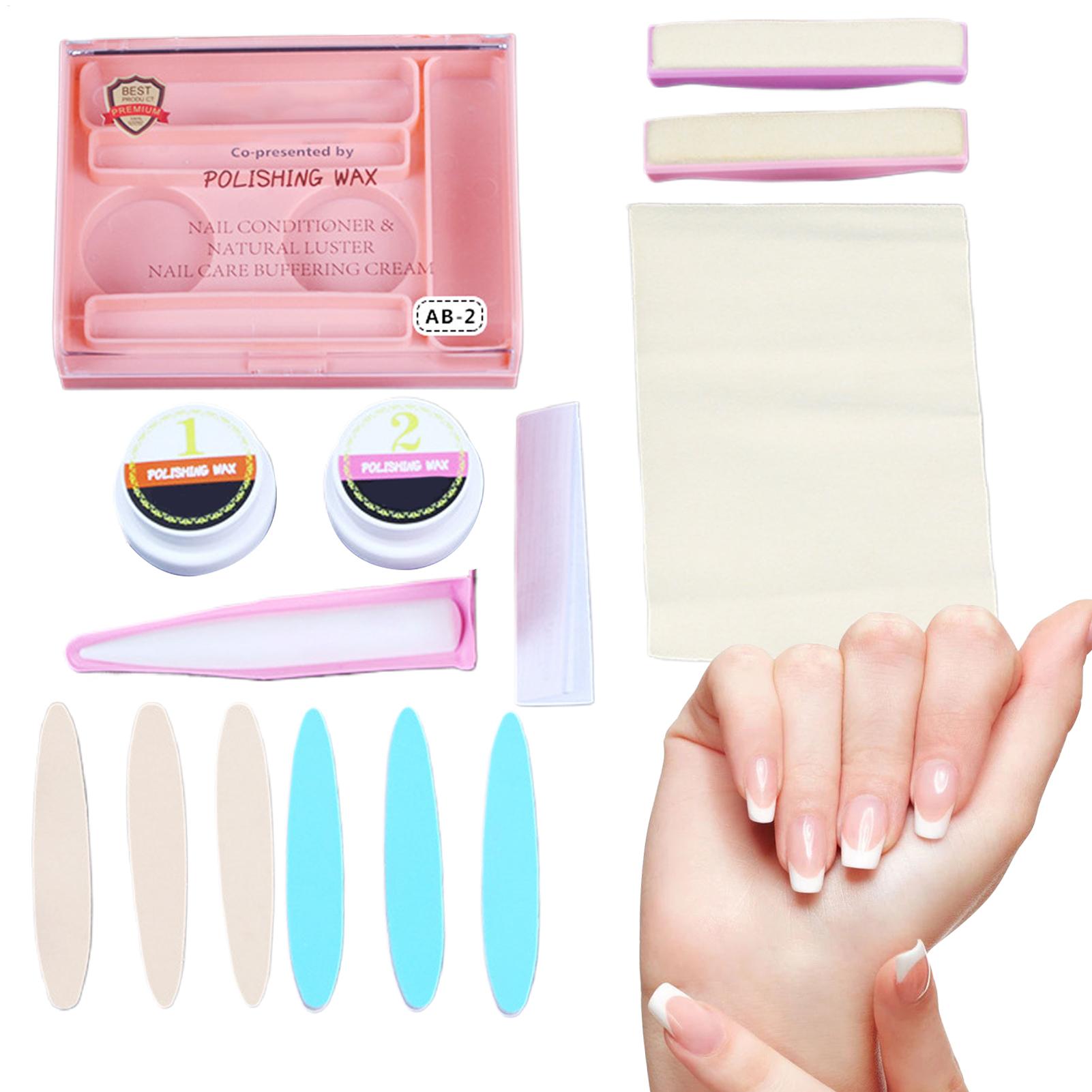 Nail File Titanium - Nagelpolier-Wachs-Werkzeugset, Nagelpflege- und Stärkungs-Maniküre-Werkzeuge, Buffer-Nagelfeilen-Set für