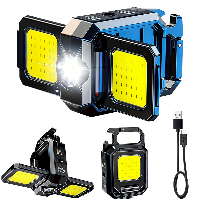 Keychain Flashlight - Mini-Taschenlampe, Schlüsselanhänger-Licht, COB-Arbeitsleuchte, wiederaufladbare USB-Lampe mit