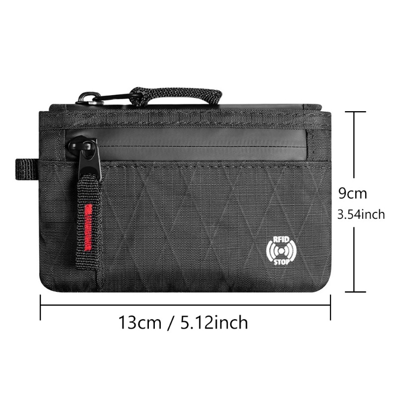 Edc Carry Coins - Ultradünne RFID-Diebstahlschutz-EDC-Geldbörse, Mehrfach-Fächer Reißverschluss-Münzbeutel Unisex Tragbares