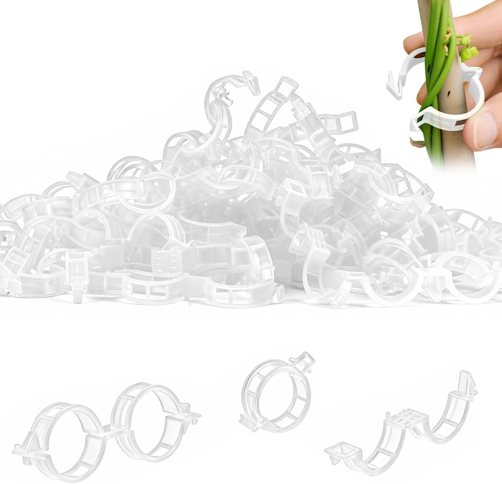 Gear Tie Reusable - 100 Stück Pflanzenstützclips, wiederverwendbare Gartenclips, sichere