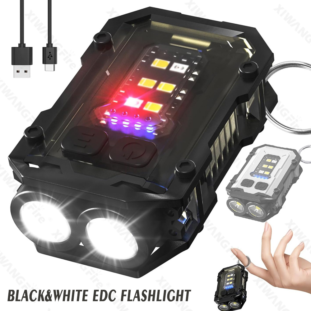 Keychain Flashlight - Mini-COB-Schlüsselanhänger-Taschenlampe, aufsteckbare wiederaufladbare EDC-Taschenlampe, ultrakompaktes Taschenlicht