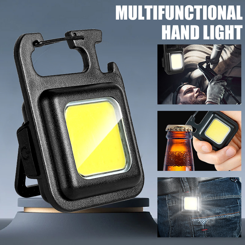 Keychain Flashlight - Superhelle, praktische Mini-COB-Schlüsselanhänger-Taschenlampe, wiederaufladbar, Notfall-Arbeitsleuchte mit