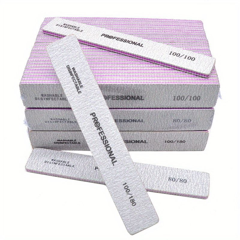 Nail File Titanium - Gerade Nagelfeile 80/100/180/240 Körnung Nagelschleiffeile Polierblock