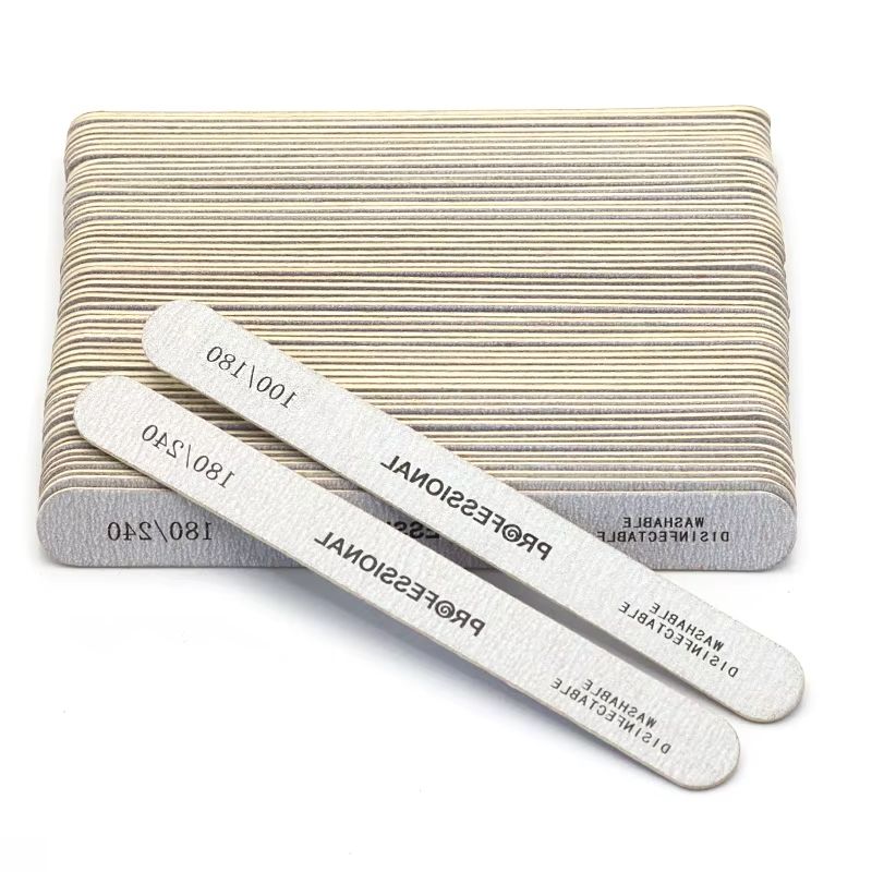 Nail File Titanium - 100 Stück Holz-Nagelfeilen, professionelle Nagelfeilen zum